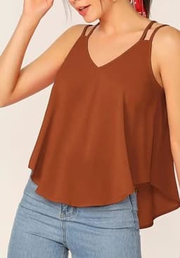 Blusa Marrón Asimétrica